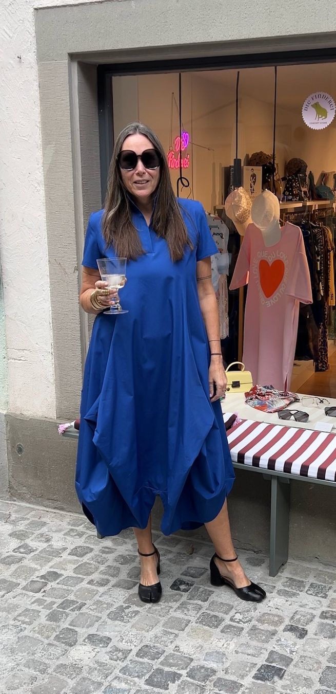 Vestiti: Königsblaues Designerkleid - Kurzarm – Nuovo e nell'imballaggio originale da Zürich venduto da Naebeli 7