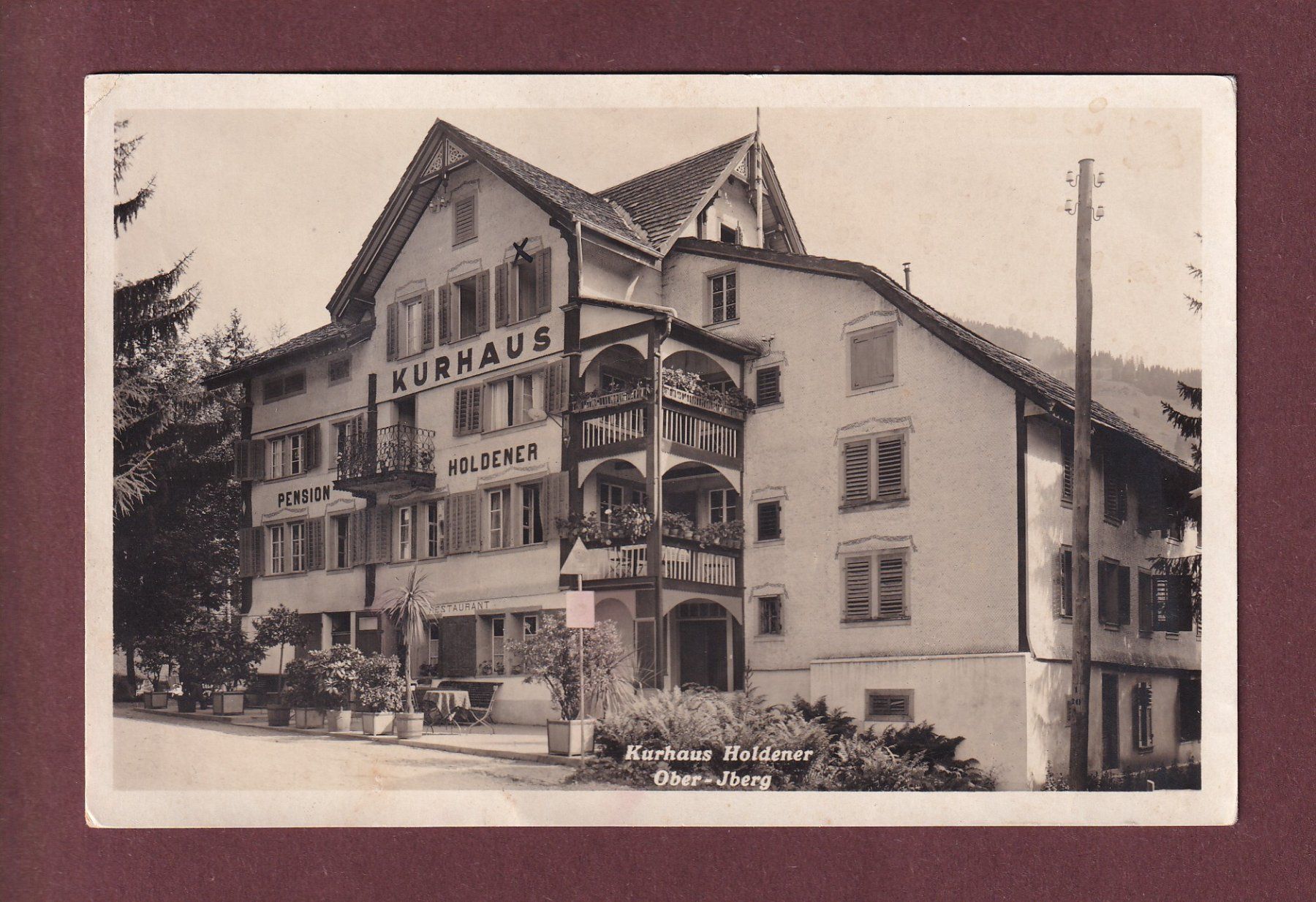 Cartoline postali: OBERIBERG - Kurhaus Holdener – Usato da Pully venduto da nicecards
