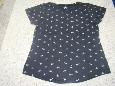 T-Shirt schwarz mit Palmen Druck, Grösse S, Marke Chicorée