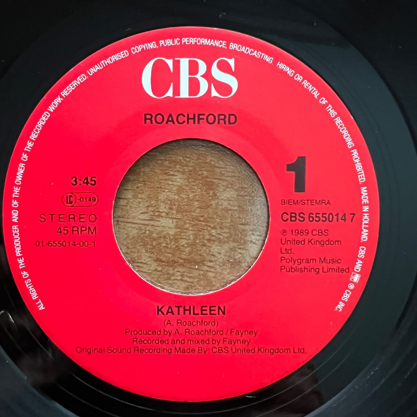 Schallplatten: Roachford - Kathleen / 1. NL-Press. 1989 – Gebraucht aus Gais von soundcave57 2