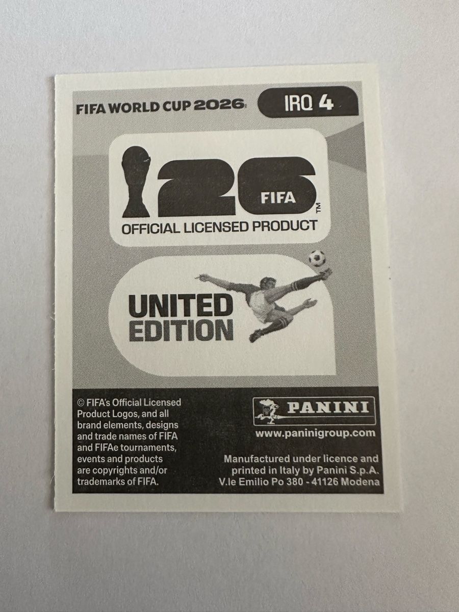 Panini Carte collezionabili: Panini Sticker WM 2026 IRQ 4 Hussein Ali – Nuovo (secondo la descrizione) da Herisau venduto da Ballenberger 1