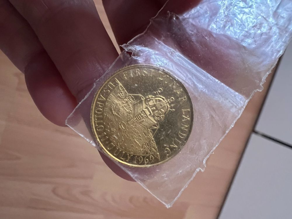 Pièce Commémorative Française 1969 – Plaquée Or – Alliage De Zinc – Copie De Collection – 1 Pièce