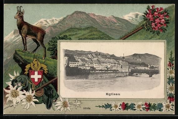 Cartoline postali: Passepartout-Lithographie Eglisau, Blick – Usato da Berlin venduto da bartko-reher
