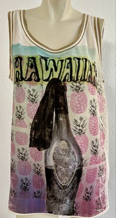 🍍 Bastille Seiden-Top im Hawaii-Stil Gr XS (S) exklusiv 🍍
