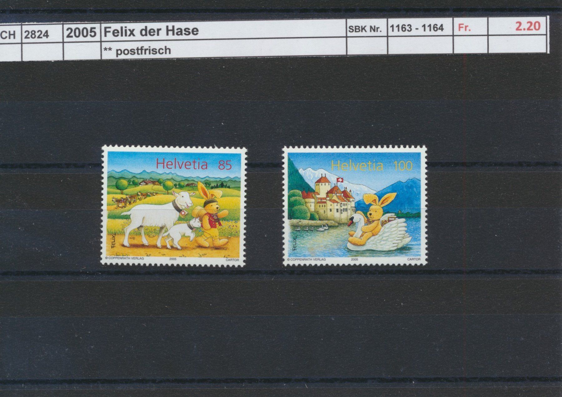 Alle Briefmarken: 2005 "Felix der Hase", ** postfrisch – Neu (gemäss Beschreibung) aus Winterthur von Zupogeru