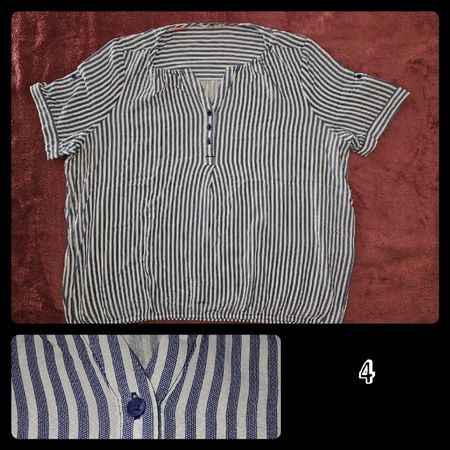 Top, hellblau-weiss, Cecil, XL, NEU