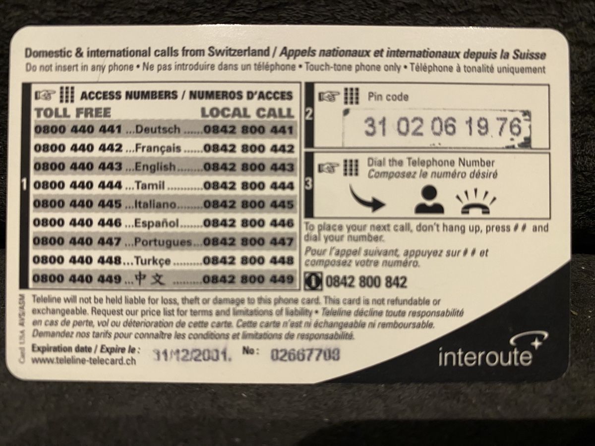 Telefon- & Taxkarten: Teleline  – Gebraucht aus Lausanne von babacard10 1