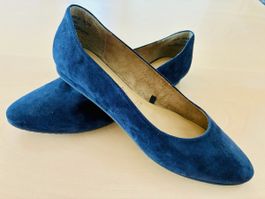 Tamaris Ballerinas mittelblau Veloursleder - Gr. 40