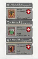 3 x Privat Taxcard PTT Uri Genf Waadt  Hobi KP-94/126B D + F
