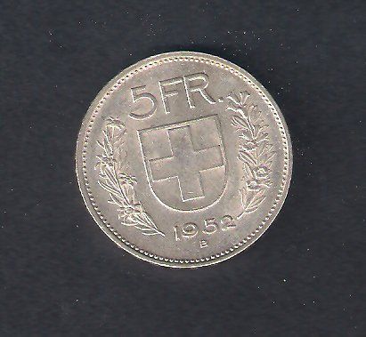 CH 5 Fr. 1952 SILBER Gebraucht SEHR SCHöN (Gebraucht) in Bellinzona für ...
