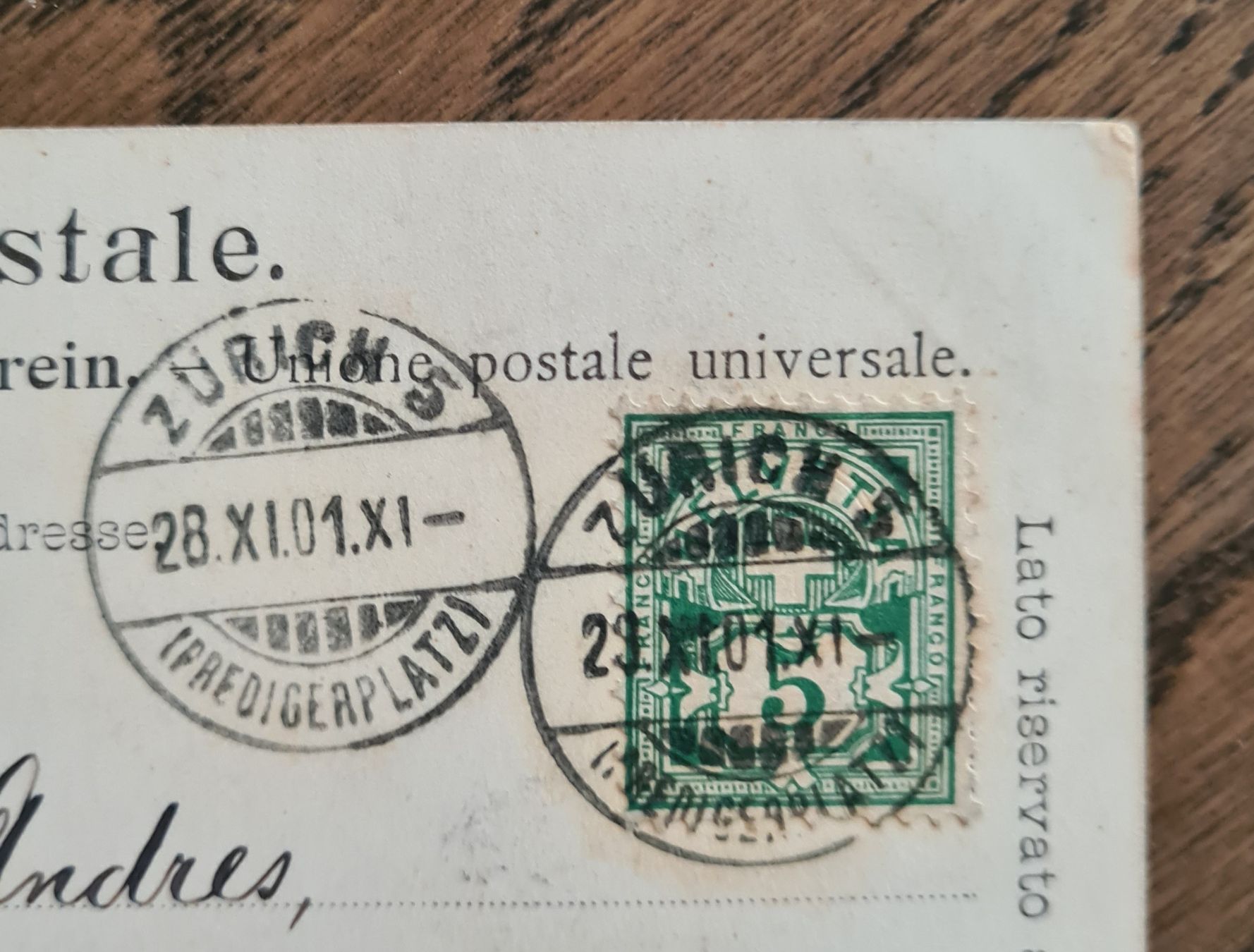 Cartoline postali: Polytechnikum Zürich (ETH) 1901 – Usato da Ebikon venduto da Donar50 1