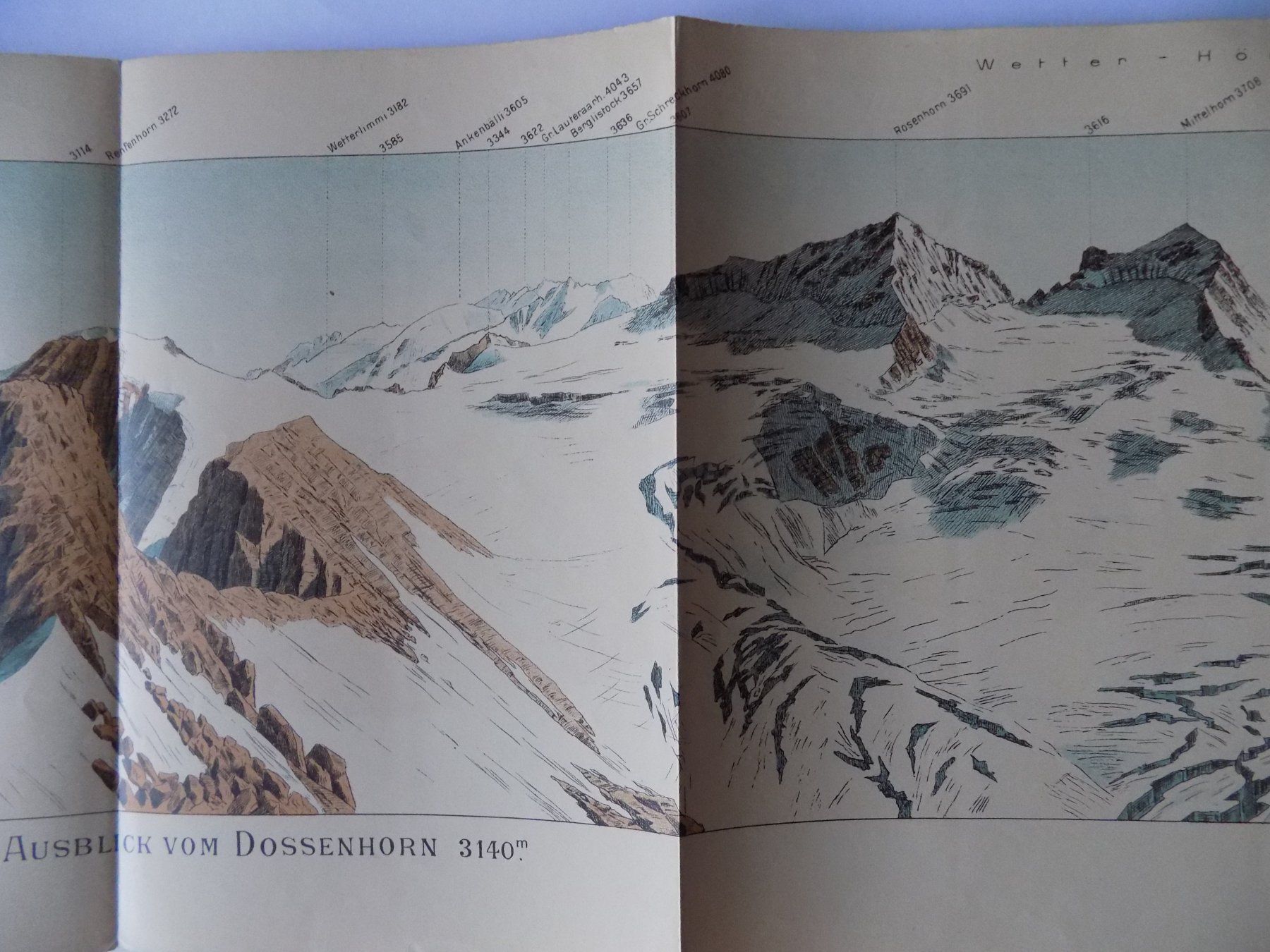 Stiche: Panorama Ausblick vom Dossenhorn – Gebraucht aus Risch von Antikfee 2