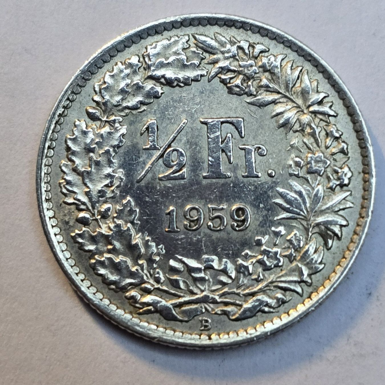 Alle Münzen: 50 Rp. 1959 Silbermünze – Gebraucht aus Hornussen von Corvette-