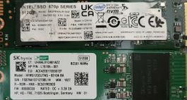 2x 512GB NVMe SSDs (Intel + SKhynix) - Top Zustand!