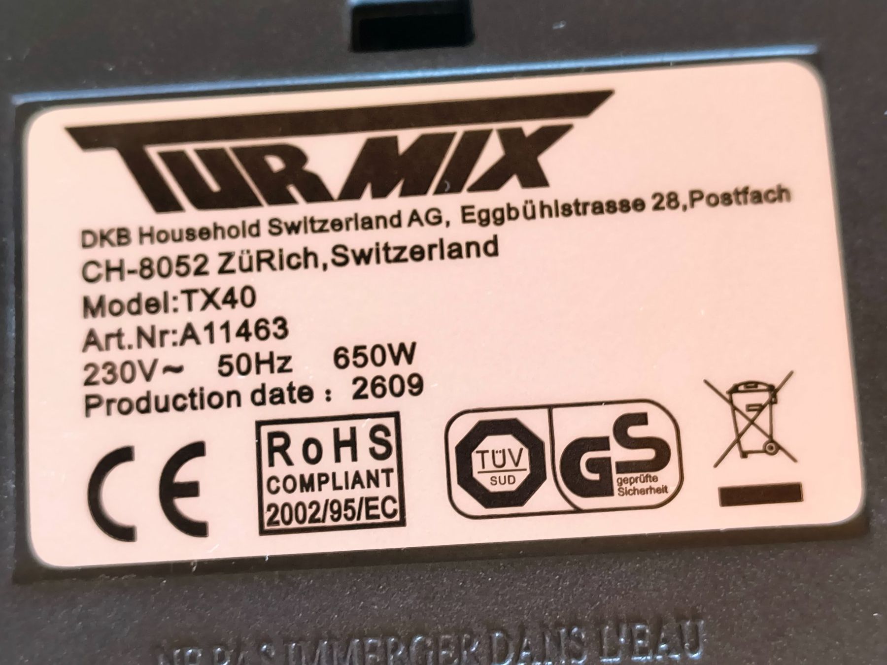 Turmix Elettrodomestici da cucina: Milchschäumer TURMIX TX 40 – Usato da Neuhausen am Rheinfall venduto da VALAMA 5