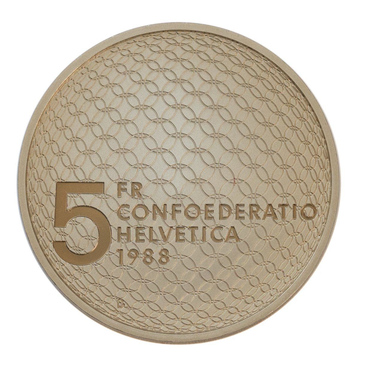 Tutti le monete: 5 Franken 1988 Olymp. Bewegung – Usato da Rotkreuz venduto da Swiss-Coins