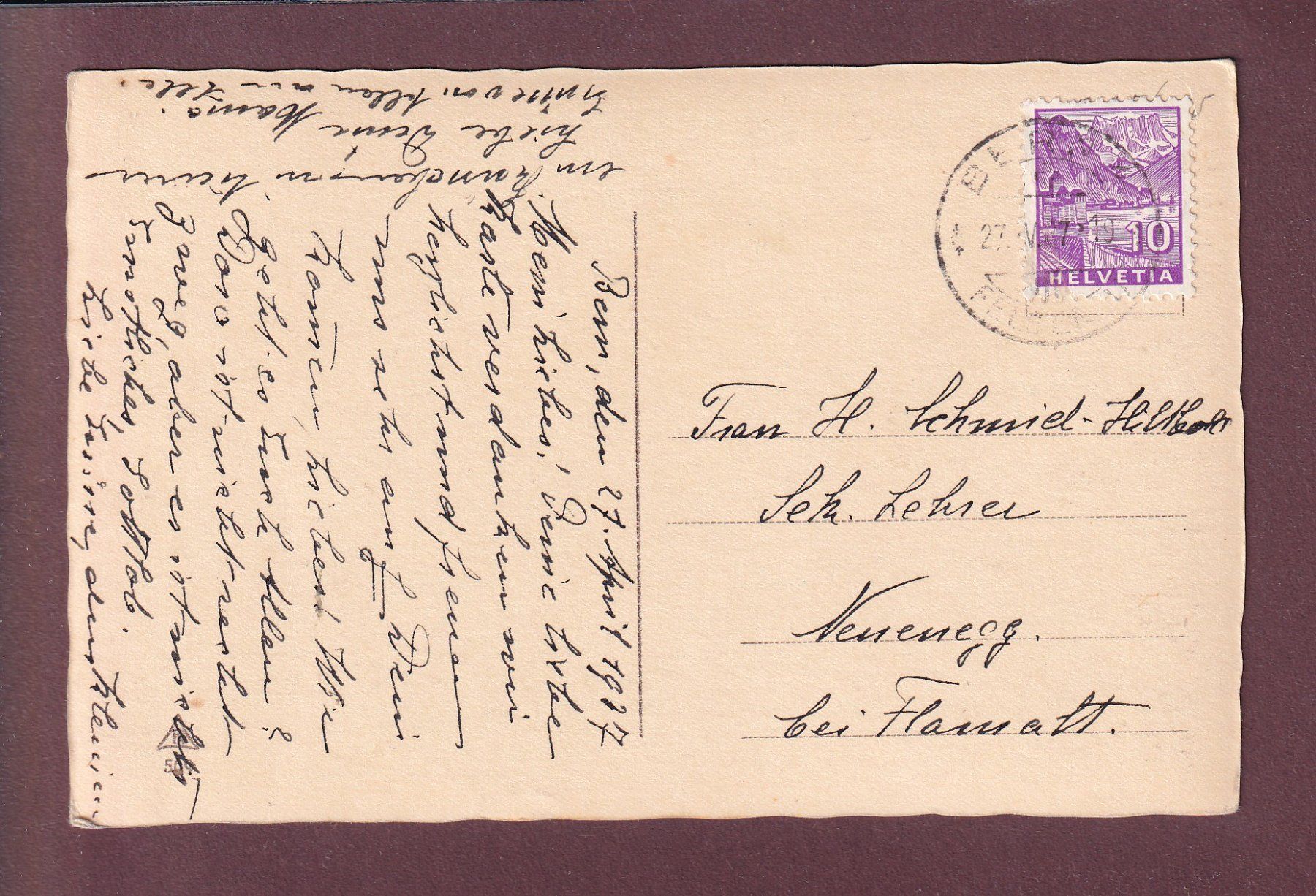 Cartoline postali: BERN - Kleinstadt-Idyll - 1937 – Usato da Pully venduto da nicecards 1