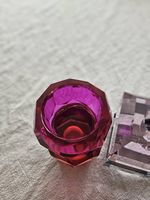Design Glas Kerzenhalter Set rosa/rot wie neu Deko modern
