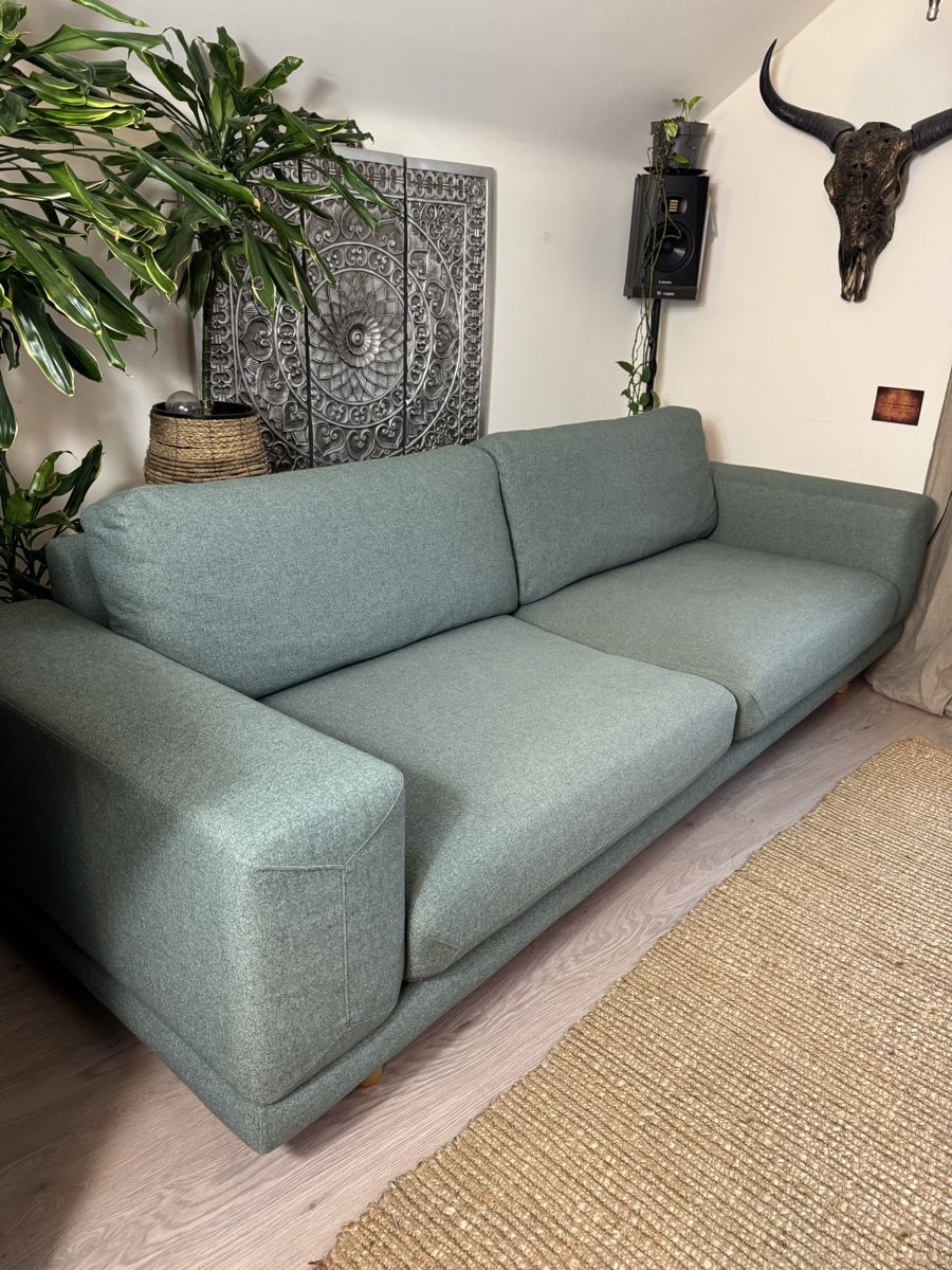 Pfister Divani: Retro 3er Sofa in hellblauem Stoffbezug, Pfister, Stoffcouch – Usato da Wettingen venduto da JasminL92-3 1