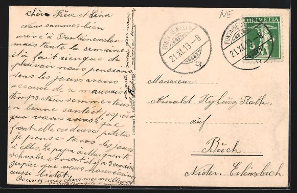 Cartoline postali: Fontainemelon, Quartier neuf, Panorama – Usato da Berlin venduto da bartko-reher 1