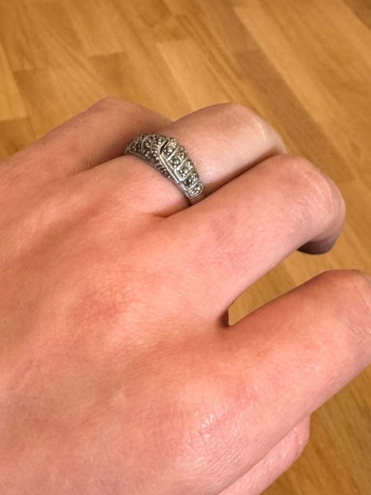 Ringe: Vintage Silberring S925 mit Markasit Stein Gr.55 – Gebraucht aus Zürich von hanna1990 2