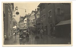 Rorschach (SG) Hochwasser in der Hauptgasse - Oldtimer 1926