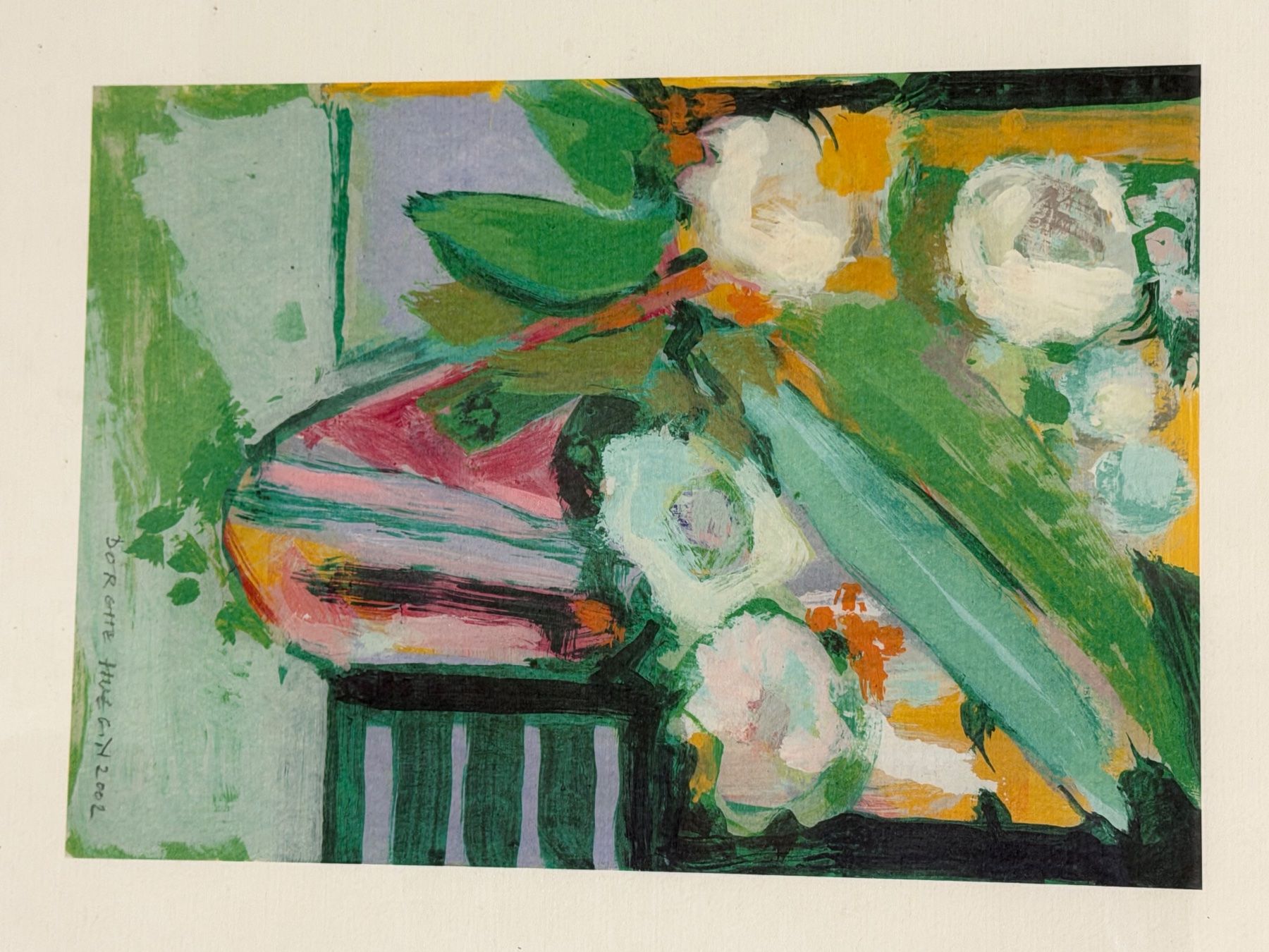 Dipinti: Blumengemälde signiert Dorette Huegin 2002 gerahmt – Usato da Basel venduto da PAUL_ART 2