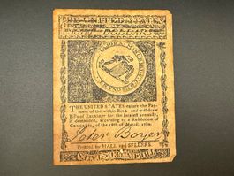 US-Banknote 1780 – Eight Dollars original