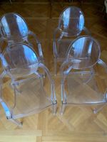 4 original Louis Ghost-Sessel von Kartell, transparent