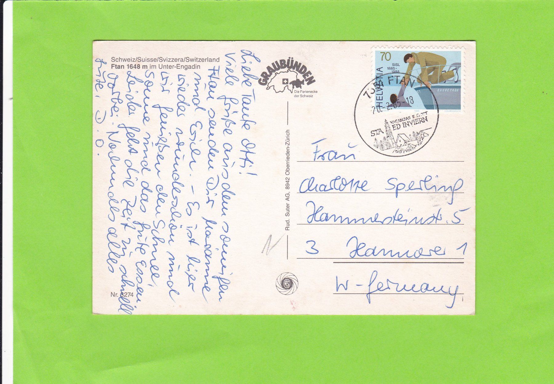 Cartes postales: Gruss aus Ftan – D'occasion à St. Peterzell par neckertal 1