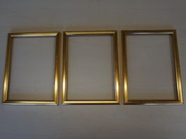 Bilderrahmen 3-er Set klein, gold aus Holz