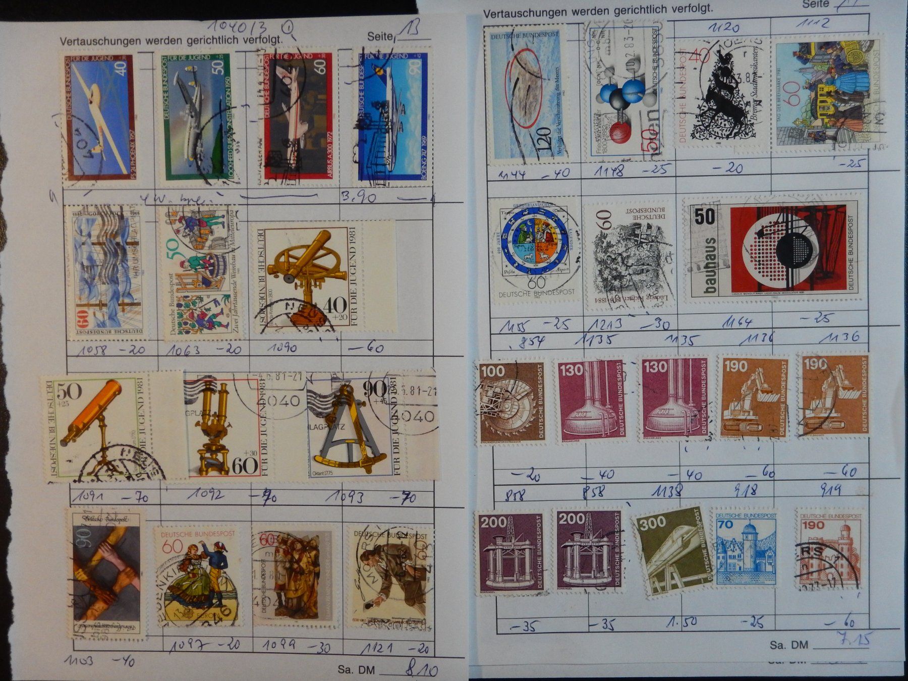 Tous les timbres: BRD Sammlung auf Blättern – D'occasion à Zürich par Muehlekauf 6