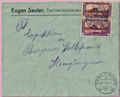 1929 Pro Juventute J49 dopplt auf Brief