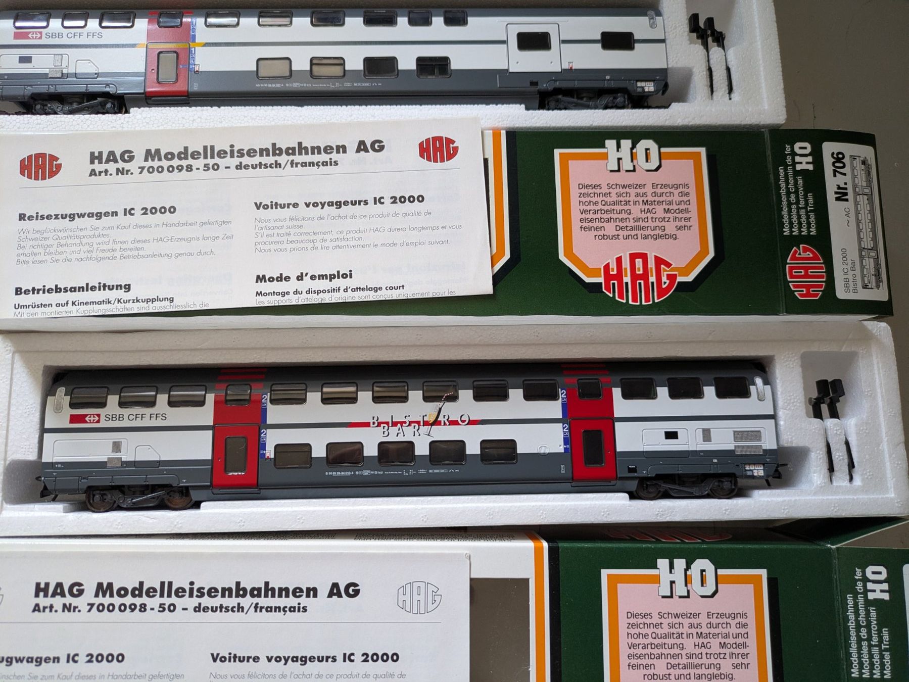 Hag Trains électriques: 5 x HAG SBB IC 2000 Personenwagen – Neuf (Voir description) à Lohn SH par Gitane0 2