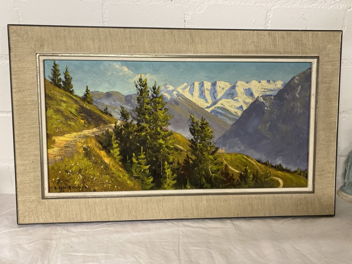 Dipinti: O. Nussbaum Ölgemälde Schweizer Berglandschaft gerahmt – Usato da sursee venduto da trilli-tralli 6