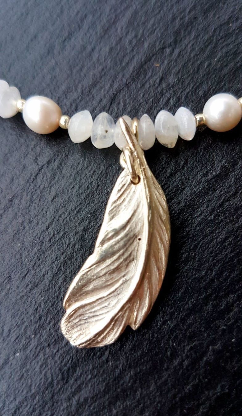 Catenine: Collier pierres de lune, perles & argent – Nuovo e nell'imballaggio originale da Veyrier venduto da Leilazizou 2
