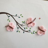 3 Stk Schmetterlinge gehäkelt, farfalle uncinetto 932