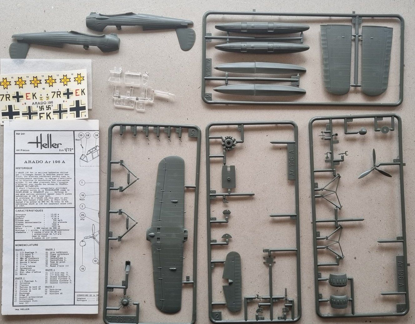Heller Kit di modellismo & Modellini statici: 1/72 Heller Ar 196A (241) – Usato da Grand-Lancy venduto da LFW 1