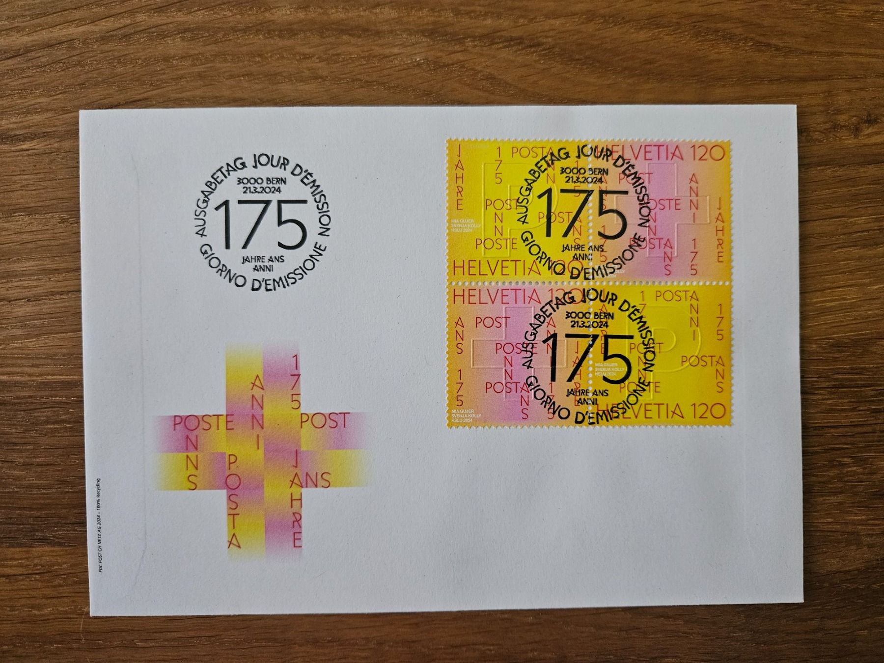 Tous les timbres: FDC Viererblock 175 Jahre Post 2024 – D'occasion à Rickenbach SO par Bytebull