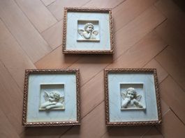 3 Engel, gerahmt, Bilder / Skulptur