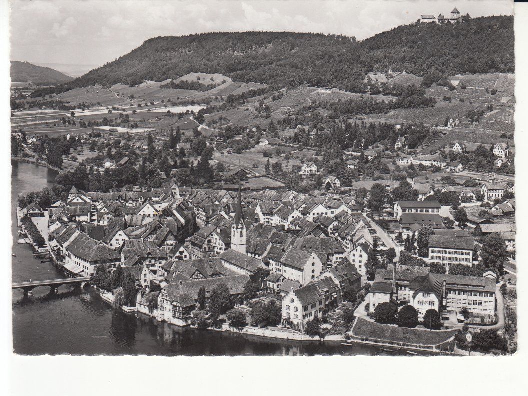Ansichtskarten: Stein am Rhein Flugaunahme ca. 1950 – Gebraucht aus Bürglen TG von StampGraf