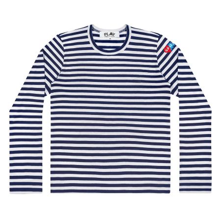 Comme des Garçons PLAY-Herren-Navy/Weiss Small