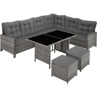 Rattan Lounge Outdoor Sitzgruppe Set ORVELLA
