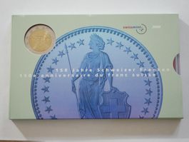 Münzsatz 150 Jahre Schweizer Franken 2000 stgl ***TOP***