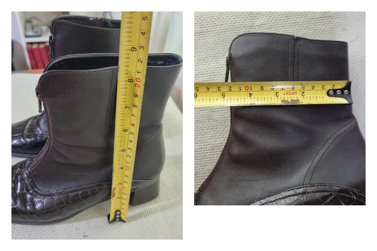 Scarpe da donna: STIEFELETTE Kombination LEDER / LACKLEDER dunkelbraun – Usato da Basel venduto da Mamaree 9