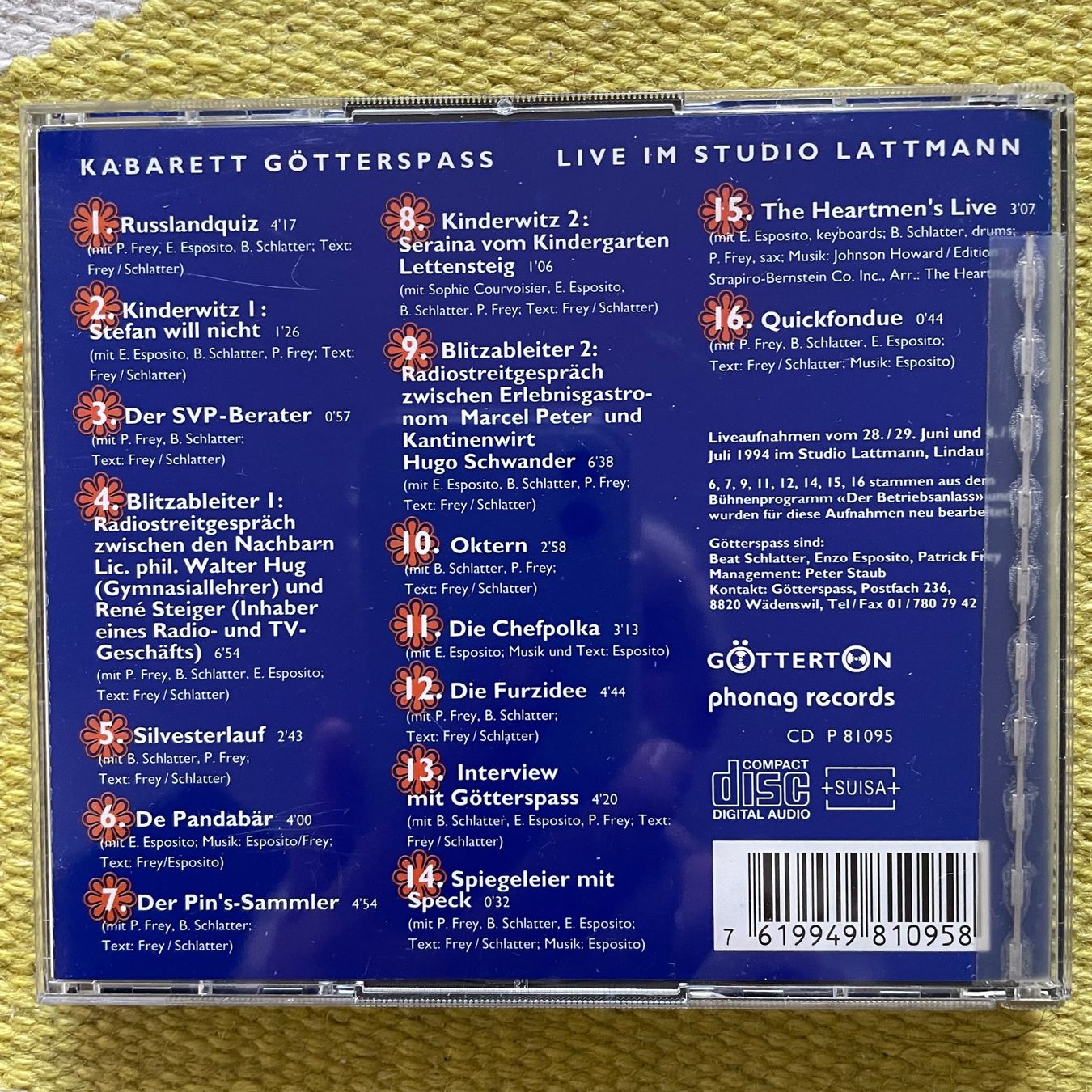 CD: BEAT SCHLATTER GÖTTERSPASS-2CD LIVE IM STUDIO LATTMANN – Usato da Rorschacherberg venduto da CD-Roli 1