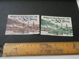 Dt. Reich, Gemünden, 2 Notgeldscheine