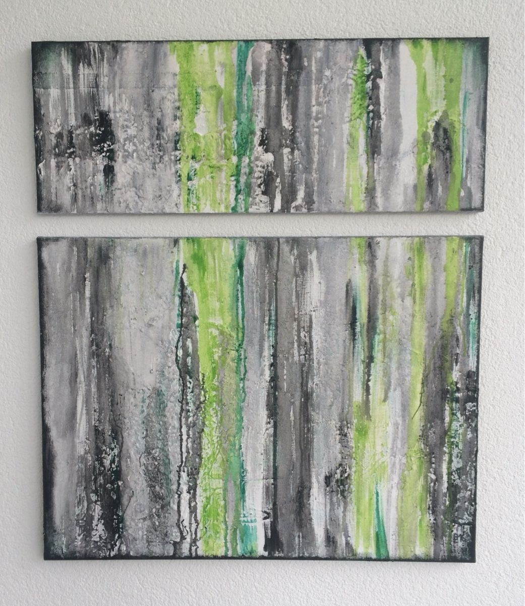 Gemälde: 2-teiliges Acrylbild, Einzelstück – Gebraucht aus Bettlach von Brischitt66
