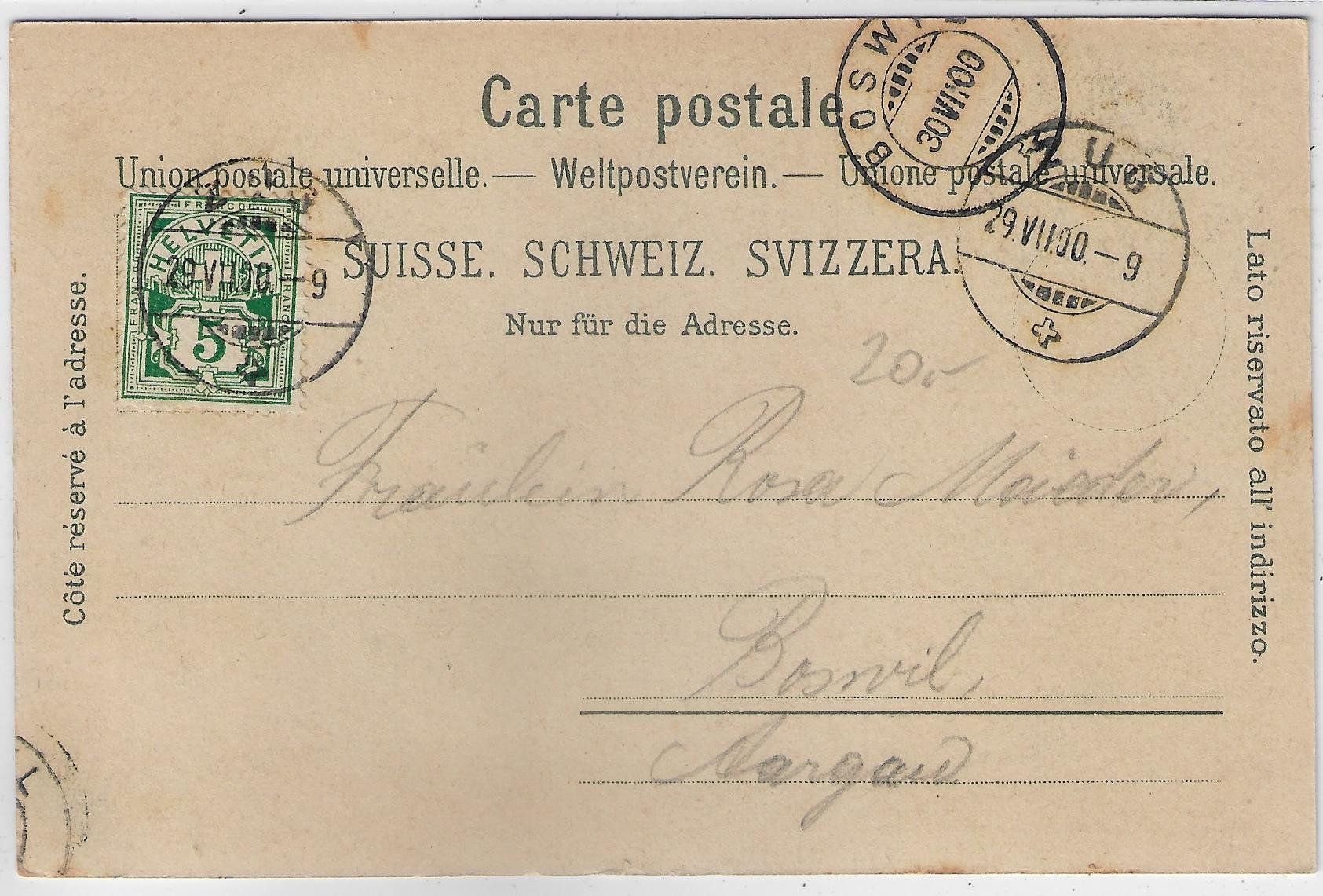 Cartoline postali: Gruss aus Zug - Mondschein Litho 1900 – Usato da Ettingen venduto da Kartenplanet 1