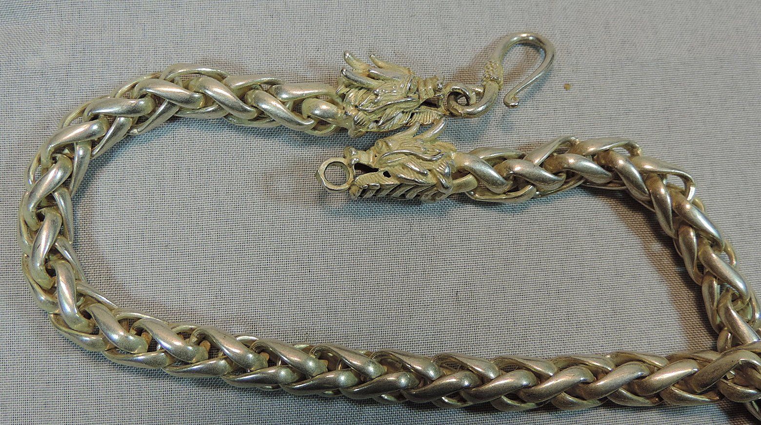 Catenine: Kette mit Drachenköpfen, Tibetsilber Halskette – Nuovo (secondo la descrizione) da Duggingen venduto da doogbua 1